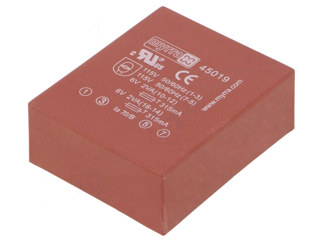 Transformator: ingegoten; 4VA; 115VAC,230VAC; 6V; 6V; witgoed; PCB Transformator: ingegoten; 4VA; 115VAC,230VAC; 6V; 6V; witgoed; PCB